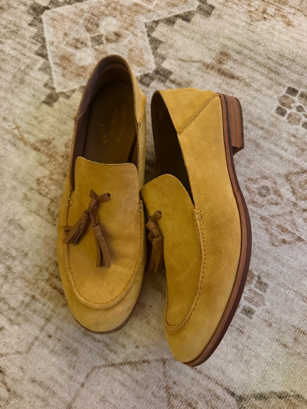 Kork-Ease Men's Suede Tassel Loafers in Mustard